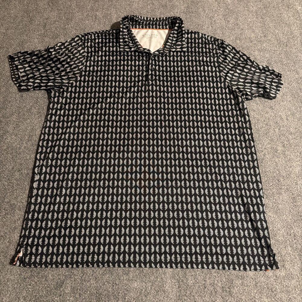 Maelreg Polo Shirt Mens Extra Large Black Pullover Short Sleeve Lightweight Golf